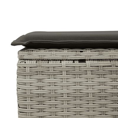 vidaXL 6-tlg. Garten-Sofagarnitur mit Kissen Hellgrau Poly Rattan