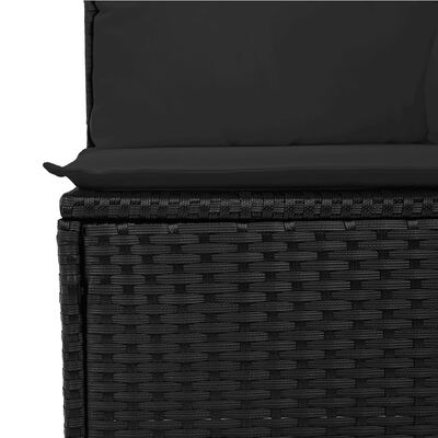 vidaXL 6-tlg. Garten-Sofagarnitur mit Kissen Schwarz Poly Rattan