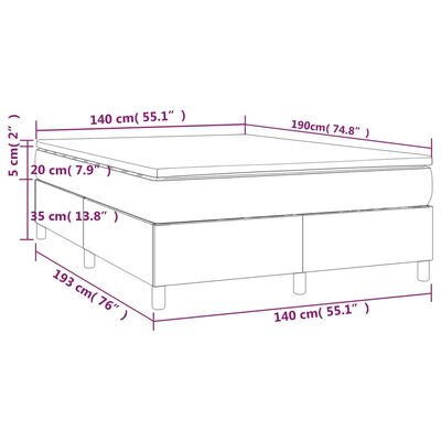 vidaXL Boxspringbett mit Matratze Creme 140x190 cm Stoff