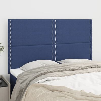 vidaXL Kopfteile 4 Stk. Blau 72x5x78/88 cm Stoff