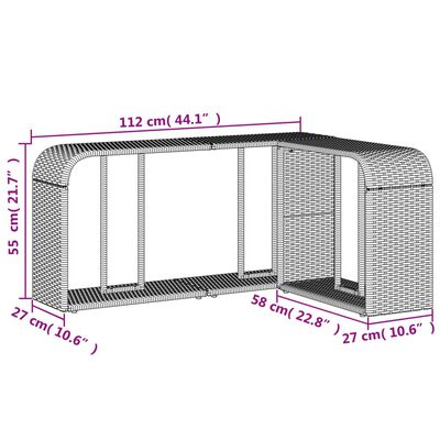 vidaXL Outdoor-Regale 2 Stk. Schwarz Poly Rattan