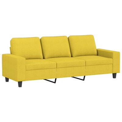 vidaXL 3-Sitzer-Sofa Hellgelb 180 cm Stoff