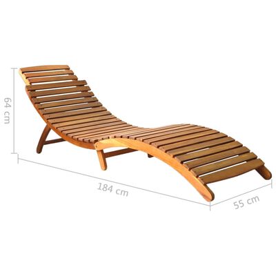 vidaXL Sonnenliegen 2 Stk. mit Auflagen Massivholz Akazie