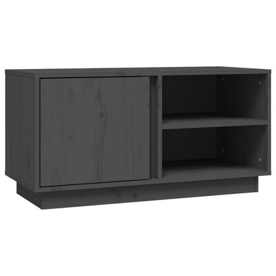 vidaXL TV-Schrank Grau 80x35x40,5 cm Massivholz Kiefer