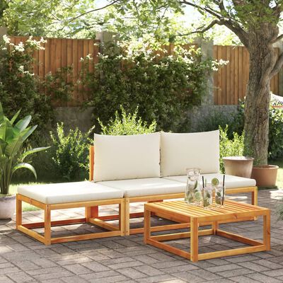 vidaXL Gartenhocker mit Kissen 65x65x29 cm Massivholz Akazie