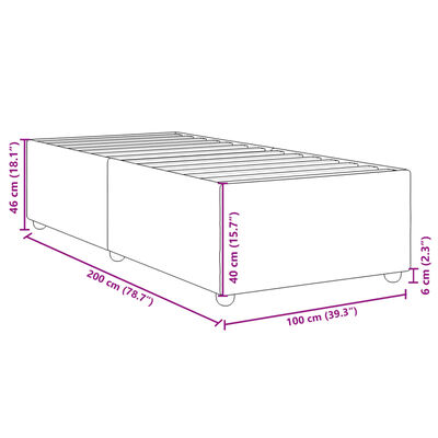 vidaXL Bettgestell Creme 100x200 cm Stoff