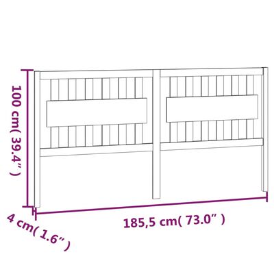 vidaXL Bett-Kopfteil Weiß 185,5x4x100 cm Massivholz Kiefer