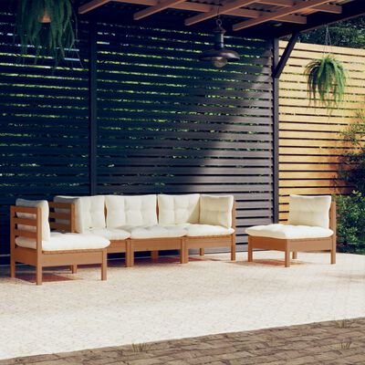 vidaXL 5-tlg. Garten-Lounge-Set mit Kissen Kiefer Massivholz