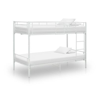 vidaXL Etagenbett Weiß Metall 90×200 cm