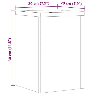 vidaXL Pflanzenständer 2 Stk. Weiß 20x20x30 cm Holzwerkstoff