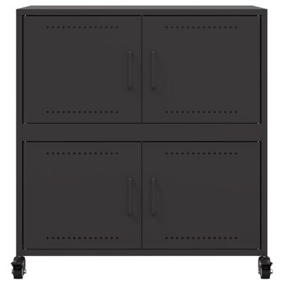 vidaXL Sideboard Schwarz 68x39x72 cm Stahl