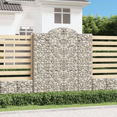 vidaXL Gabionen mit Hochbogen 13Stk. 200x50x220/240cm Verzinktes Eisen