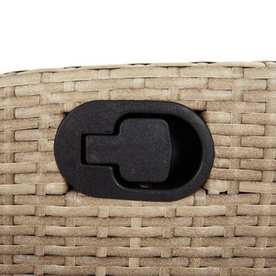 vidaXL 7-tlg. Garten-Essgruppe mit Kissen Beige Poly Rattan