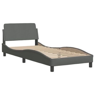 vidaXL Bett mit Matratze Dunkelgrau 90x190 cm Stoff