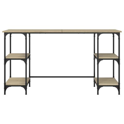 vidaXL Schreibtisch Sonoma-Eiche 140x50x75 cm Metall Holzwerkstoff