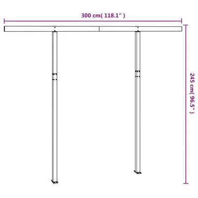 vidaXL Stützen für Markisen Anthrazit 300x245 cm Eisen