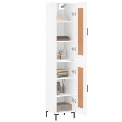 vidaXL Highboard Hochglanz-Weiß 34,5x34x180 cm Holzwerkstoff