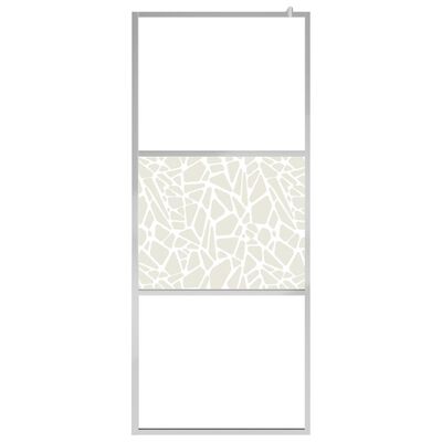 vidaXL Duschwand für Begehbare Dusche ESG-Glas Steindesign 115x195 cm