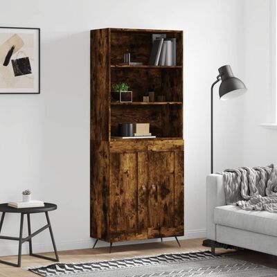 vidaXL Highboard Räuchereiche 69,5x34x180 cm Holzwerkstoff