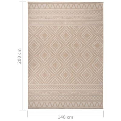 vidaXL Outdoor-Teppich Flachgewebe 140x200 cm Braun Gestreift