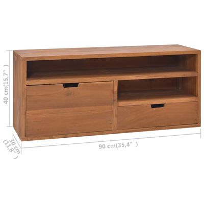 vidaXL TV-Schrank 90x30x40 cm Massivholz Teak