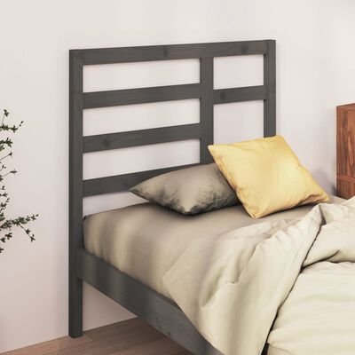 vidaXL Bett-Kopfteil Grau 96x4x104 cm Massivholz Kiefer