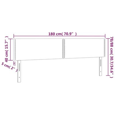 vidaXL LED Kopfteil Dunkelgrau 180x5x78/88 cm Stoff