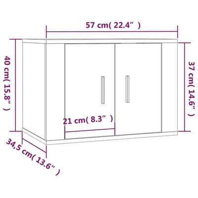 vidaXL 4-tlg. TV-Schrank-Set Grau Sonoma Holzwerkstoff