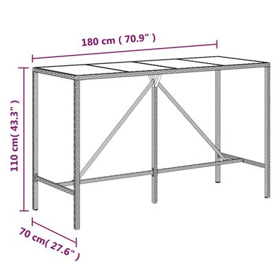 vidaXL 9-tlg. Gartenbar-Set Schwarz Poly Rattan & Massivholz Akazie