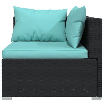 vidaXL 13-tlg. Garten-Lounge-Set mit Kissen Poly Rattan Schwarz