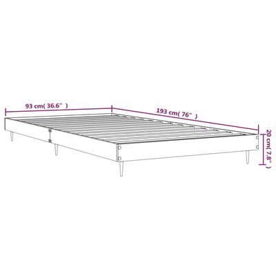 vidaXL Bettgestell ohne Matratze Braun Eiche 90x190 cm Holzwerkstoff