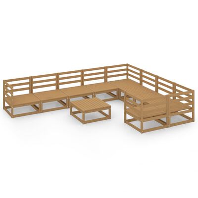 vidaXL 10-tlg. Garten-Lounge-Set Massivholz Kiefer