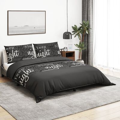 vidaXL Bettwäsche-Set Schwarz 155x220 cm Baumwolle