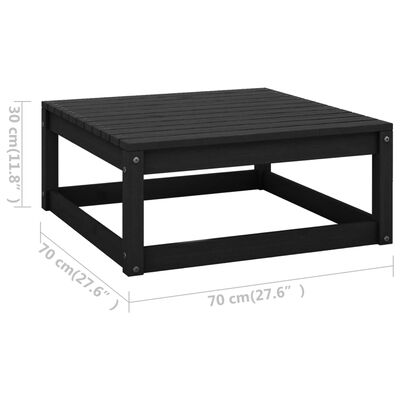 vidaXL 10-tlg. Garten-Lounge-Set mit Kissen Schwarz Massivholz Kiefer