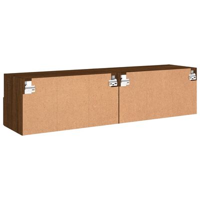 vidaXL TV-Wandschränke 2 Stk. Braun Eiche-Optik 60x30x30 cm