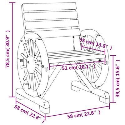 vidaXL Gartenstühle 2 Stk. 58x58x78,5 cm Massivholz Tanne