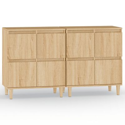 vidaXL Sideboards 2 Stk. Sonoma-Eiche 60x35x70 cm Holzwerkstoff