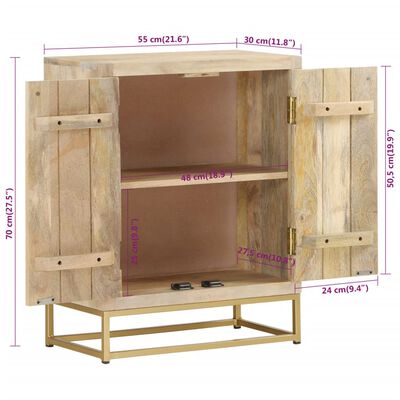 vidaXL Sideboard mit 2 Türen 55x30x70 cm Massivholz Mango