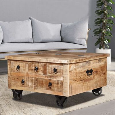 vidaXL Couchtisch Raues Mangoholz 70x70x40 cm