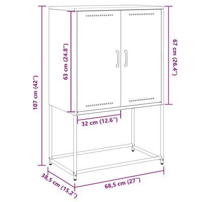 vidaXL TV-Schrank Anthrazit 68x39x60,5 cm Stahl