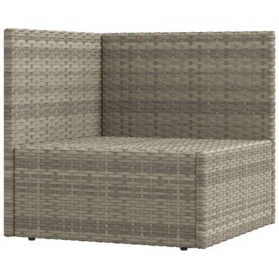 vidaXL 6-tlg. Garten-Lounge-Set mit Kissen Grau Poly Rattan