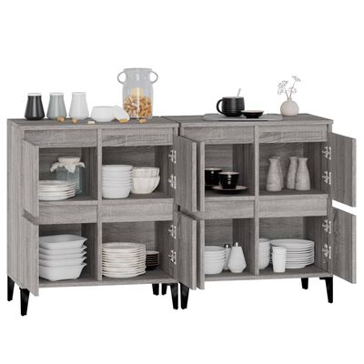 vidaXL Sideboards 2 Stk. Grau Sonoma 60x35x70 cm Holzwerkstoff