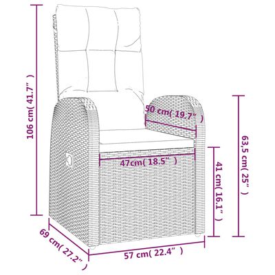 vidaXL 9-tlg. Garten-Essgruppe mit Kissen Schwarz Poly Rattan