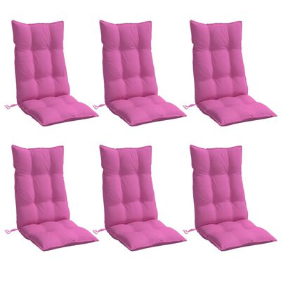 vidaXL Hochlehner-Auflagen 6 Stk. Rosa Oxford-Gewebe