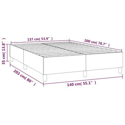 vidaXL Bettgestell Dunkelgrau 140x200 cm Samt