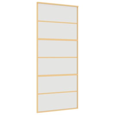 vidaXL Schiebetür Golden 90x205 cm Matt ESG-Glas und Aluminium