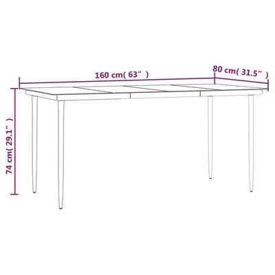 vidaXL 7-tlg. Garten-Essgruppe Braun Poly Rattan