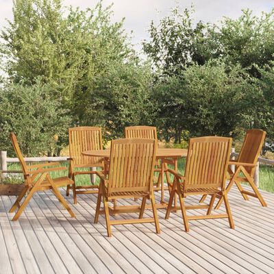 vidaXL 7-tlg. Garten-Essgruppe Massivholz Teak