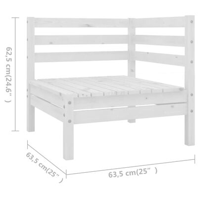 vidaXL 6-tlg. Garten-Lounge-Set Massivholz Kiefer Weiß