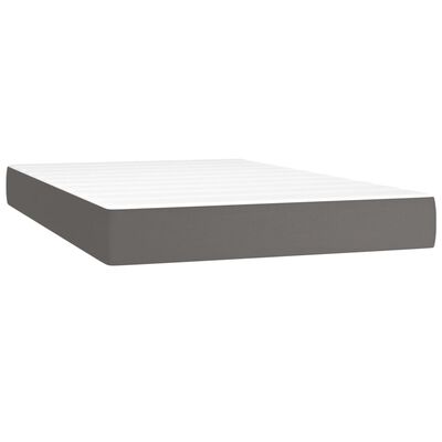 vidaXL Boxspringbett mit Matratze Grau 120x200 cm Kunstleder